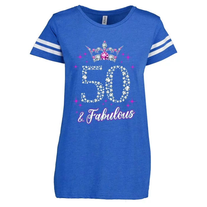 Wo 50 And Fabulous 1969 50th Birthday Gift Tee Gift Enza Ladies Jersey Football T-Shirt