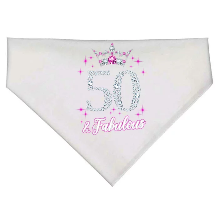 Wo 50 And Fabulous 1969 50th Birthday Gift Tee Gift USA-Made Doggie Bandana