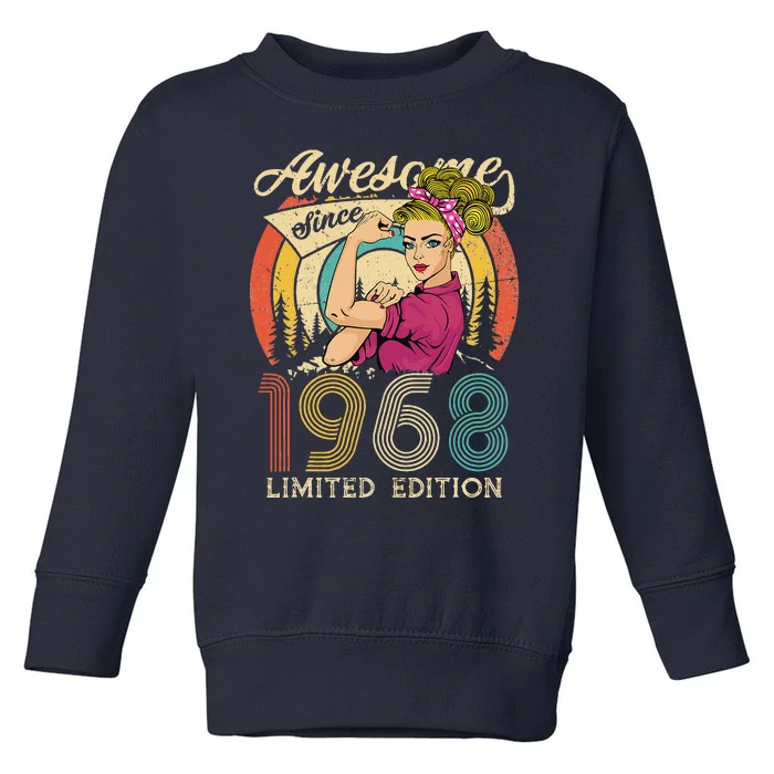 Women 55th Birthday Gift Ideas, Vintage Best Of 1968 Bday Toddler Sweatshirt