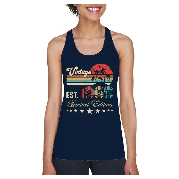 Wo 54th birthday born 1969 vintage limited edition 54 birthday V-Neck Women's Racerback Tank