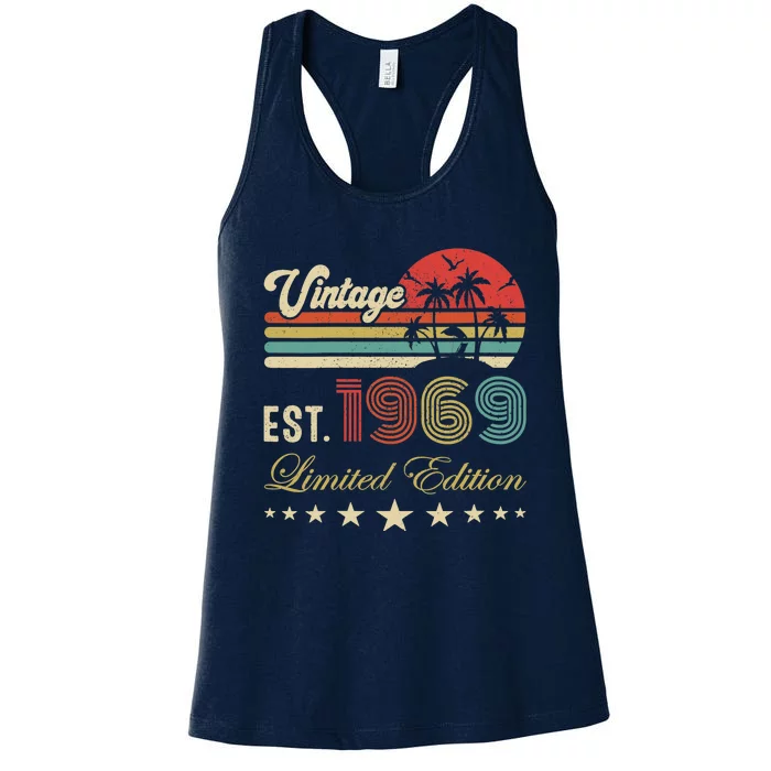 Wo 54th birthday born 1969 vintage limited edition 54 birthday V-Neck Women's Racerback Tank