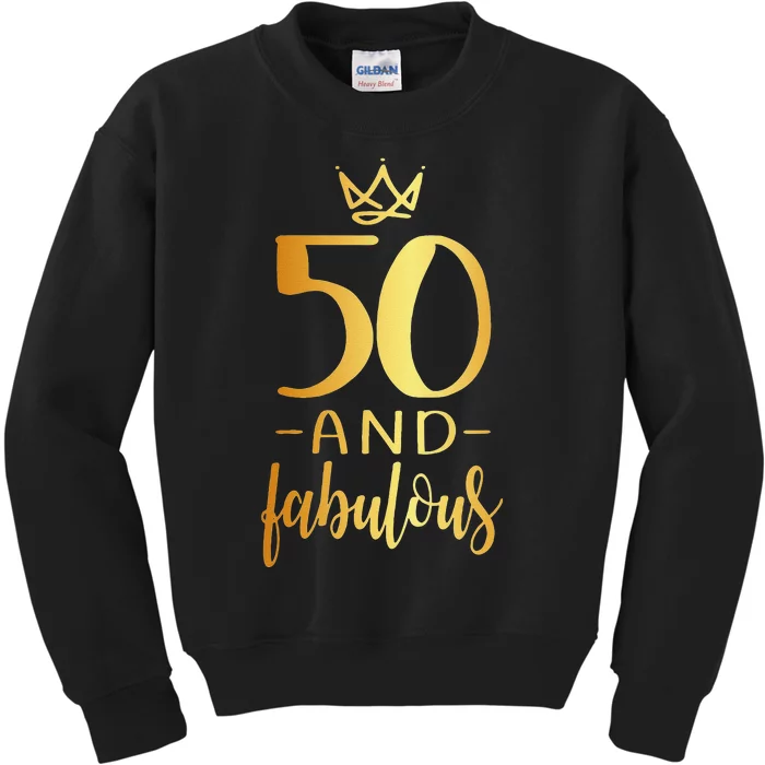 Womens 50th Birthday 50 And Fabulous Kids Sweatshirt