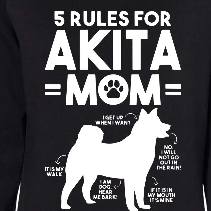 Womens 5 Rules For Akita Mom American Akita Inu VNeck Womens California Wash Sweatshirt