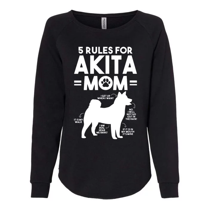 Womens 5 Rules For Akita Mom American Akita Inu VNeck Womens California Wash Sweatshirt