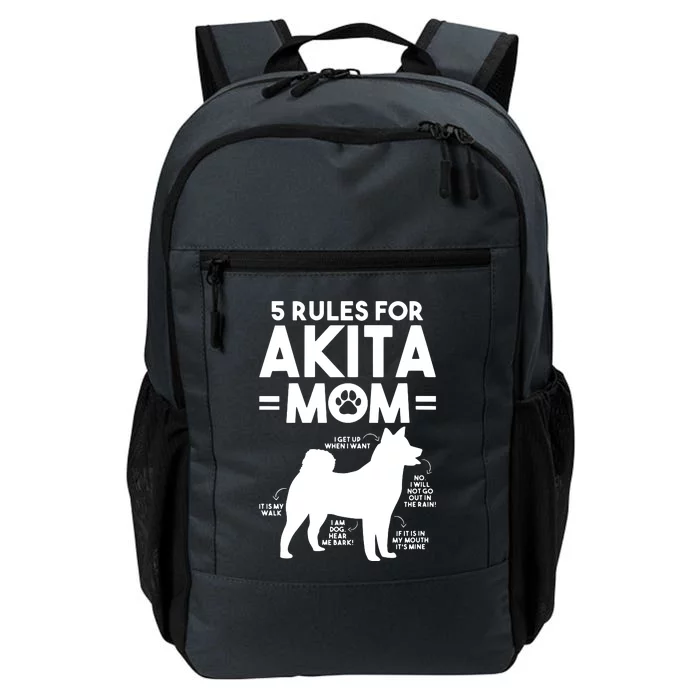 Womens 5 Rules For Akita Mom American Akita Inu VNeck Daily Commute Backpack