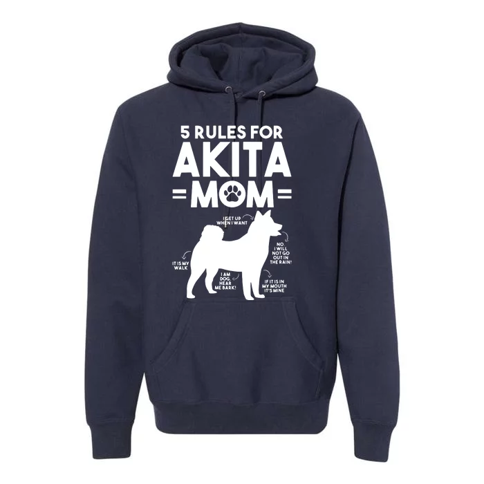 Womens 5 Rules For Akita Mom American Akita Inu VNeck Premium Hoodie