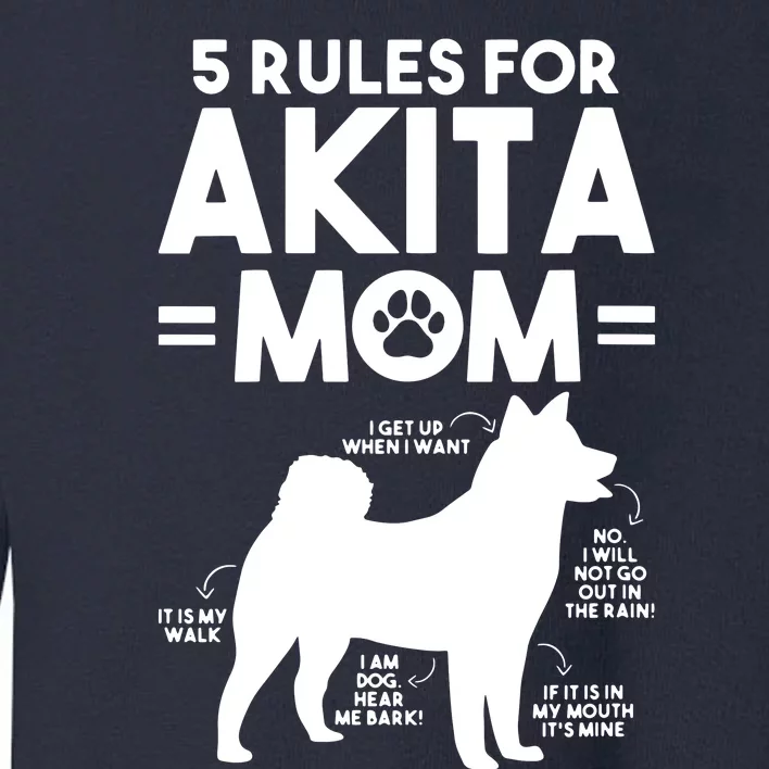 Womens 5 Rules For Akita Mom American Akita Inu VNeck Toddler Sweatshirt