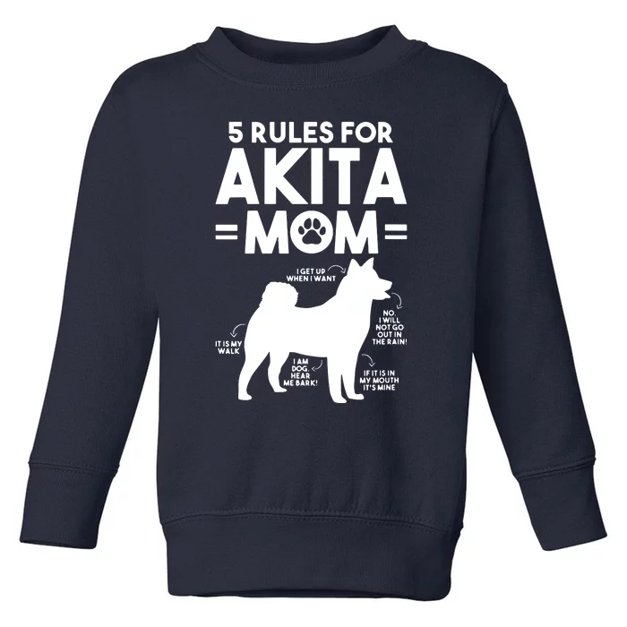 Womens 5 Rules For Akita Mom American Akita Inu VNeck Toddler Sweatshirt