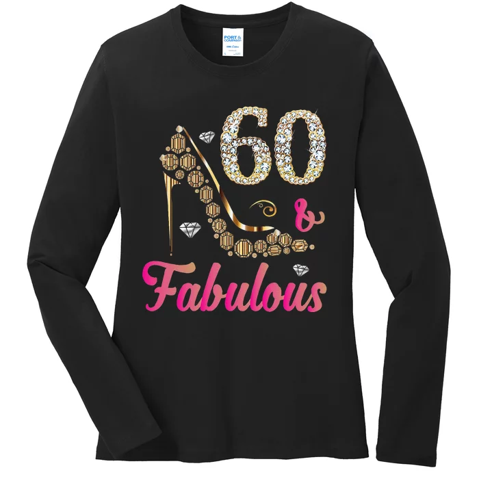 Womens 60 And Fabulous Funny 60th Birthday Cute Gift Beautiful Fun Tank Top Ladies Long Sleeve Shirt