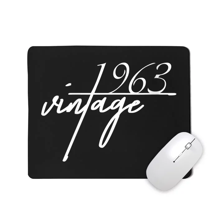 WoM.e.ns 60th Birthday Gift Idea. Vintage 1963 V-Neck Mousepad