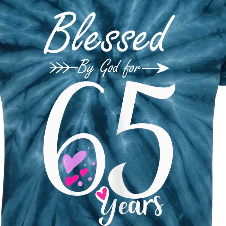 Wo 65th Birthday Tee Gift and Blessed for 65 Years Birthday Kids Tie-Dye T-Shirt