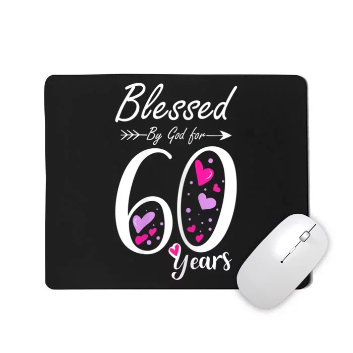 WoM.e.ns 60th Birthday Tee Gift and Blessed for 60 Years Birthday Mousepad