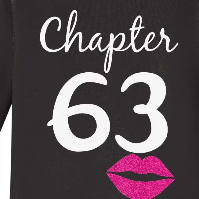 Womens 63rd Birthday Gift For Her Chapter 63 Years Old 63rd Bday Baby Long Sleeve Bodysuit