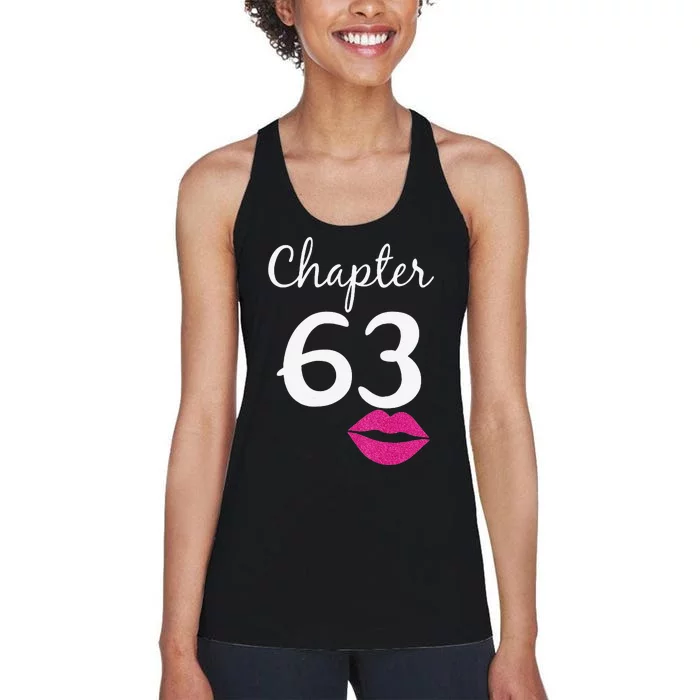 Womens 63rd Birthday Gift For Her Chapter 63 Years Old 63rd Bday Women's Racerback Tank