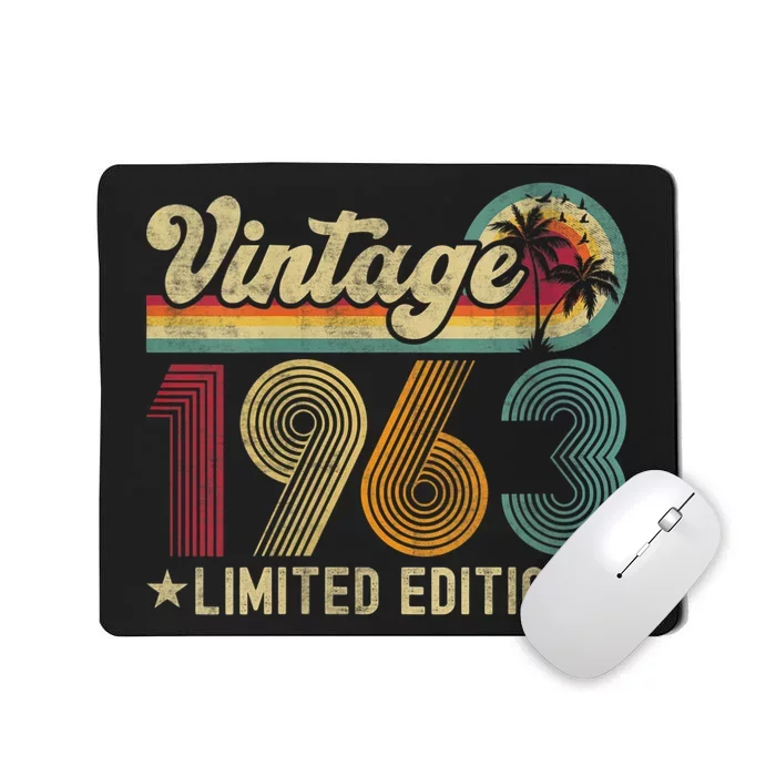 WoM.e.ns 60 Year Old Vintage 1963 60th Birthday Gifts for WoM.e.n M.e.n V-Neck Mousepad