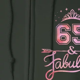 Wo 65 Years Old And Fabulous Happy 65th Birthday Full Zip Hoodie