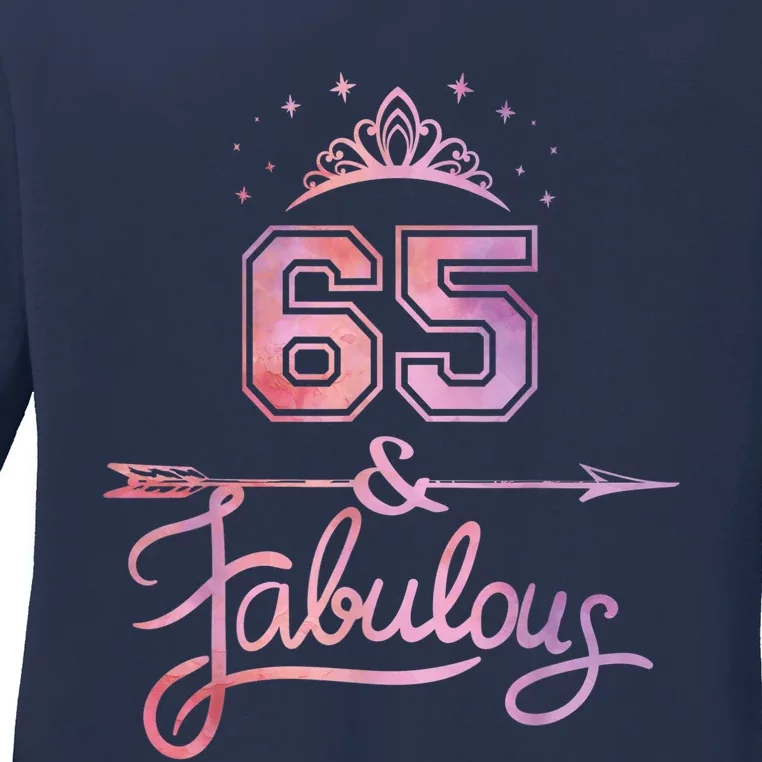 Wo 65 Years Old And Fabulous Happy 65th Birthday Ladies Long Sleeve Shirt