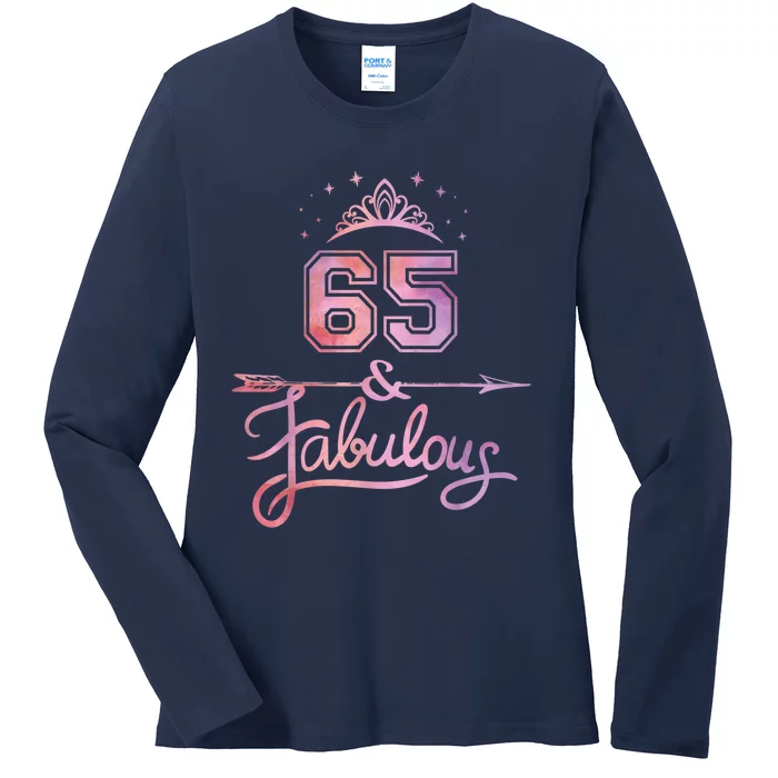 Wo 65 Years Old And Fabulous Happy 65th Birthday Ladies Long Sleeve Shirt