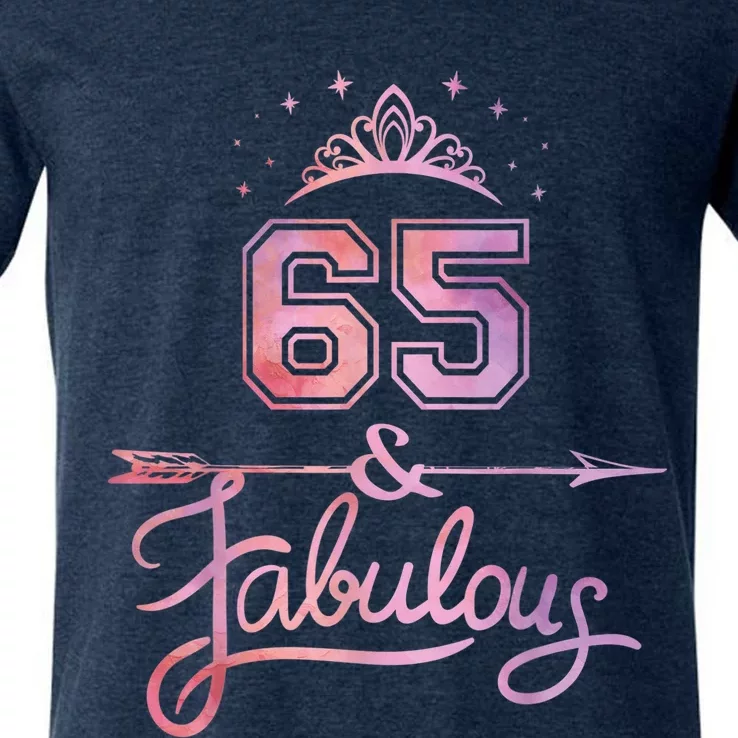 Wo 65 Years Old And Fabulous Happy 65th Birthday V-Neck T-Shirt