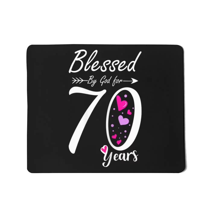 Wo 70th Birthday Tee Gift and Blessed for 70 Years Birthday Mousepad