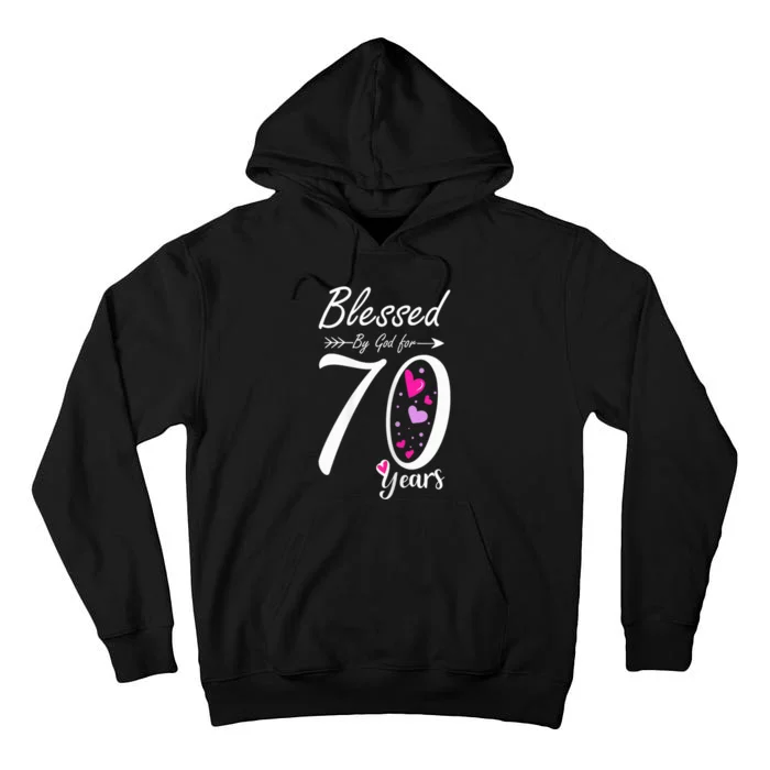 Wo 70th Birthday Tee Gift and Blessed for 70 Years Birthday Tall Hoodie