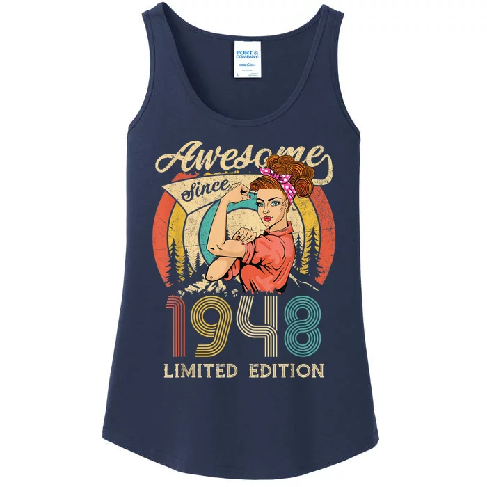 Wo 75th Birthday Present gifts ideas, Vintage Retro Best of 1948 Ladies Essential Tank