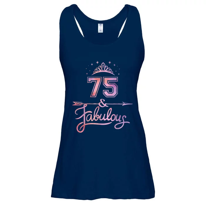 Wo 75 Years Old And Fabulous Happy 75th Birthday Present Ladies Essential Flowy Tank