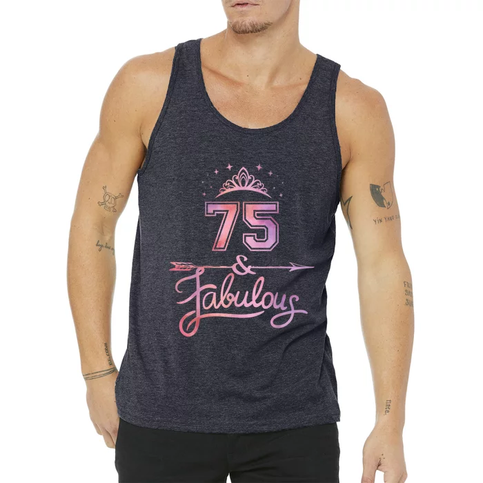 Wo 75 Years Old And Fabulous Happy 75th Birthday Present Tank Top