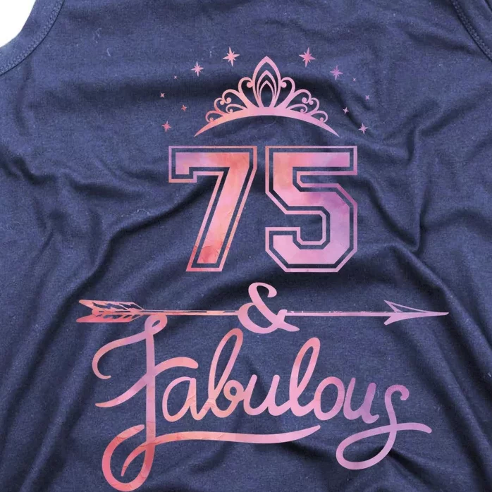 Wo 75 Years Old And Fabulous Happy 75th Birthday Present Tank Top