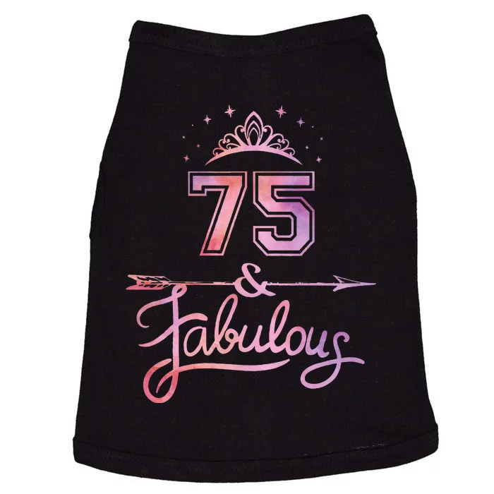 Women 75 Years Old And Fabulous Happy 75th Birthday Doggie Tank