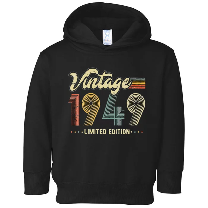 Womens 74 Year Old Gifts Born In 1949 Vintage Retro 74th Birthday Toddler Hoodie