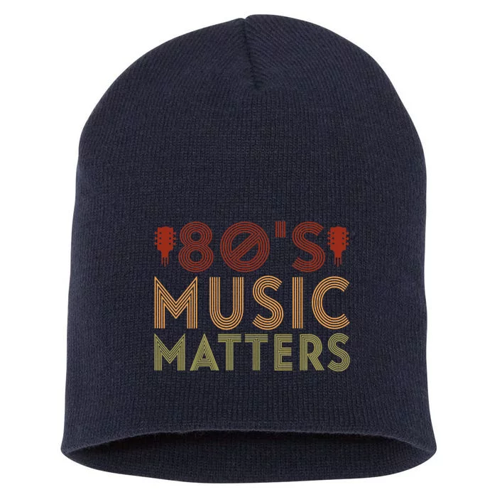 Wo 80's Music Matters Funny 80's Music Outfit 70s Music V-Neck Short Acrylic Beanie