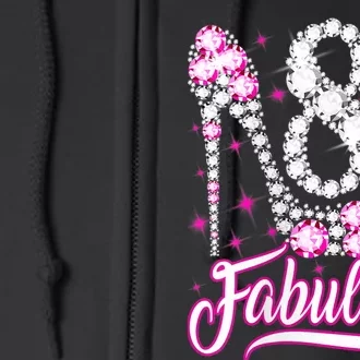 Wom.e.ns 80 Years Old Gifts 80 & Fabulous 80th Birthday Pink Diamond V-Neck Full Zip Hoodie