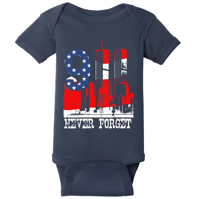 Wo 9-11 Never Forget V-Neck Baby Bodysuit