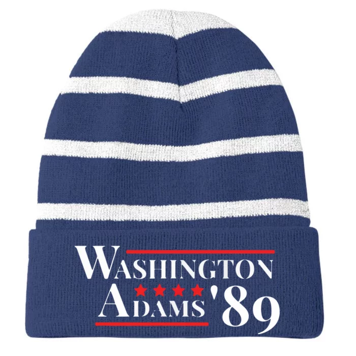 Washington Adams 1789 American Presidents Day US History Striped Beanie with Solid Band