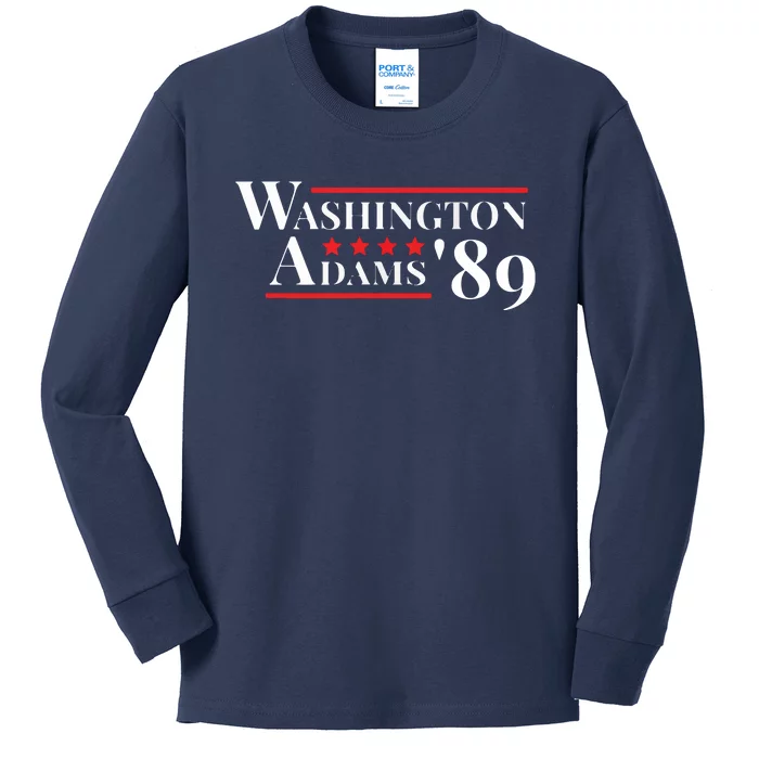 Washington Adams 1789 American Presidents Day US History Kids Long Sleeve Shirt