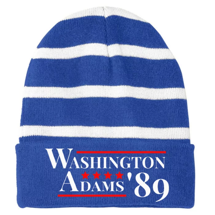 Washington Adams 1789 American Presidents Day Us History Striped Beanie with Solid Band