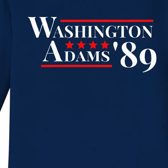 Washington Adams 1789 American Presidents Day Us History Baby Long Sleeve Bodysuit