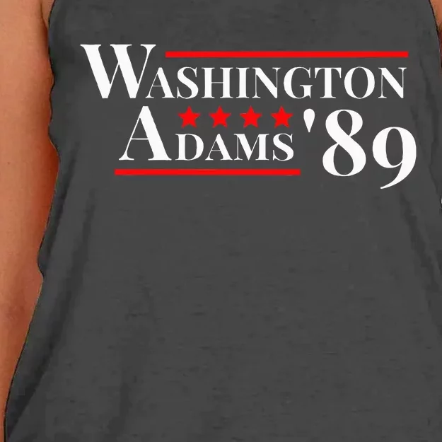 Washington Adams 1789 American Presidents Day Us History Women's Knotted Racerback Tank