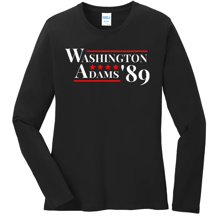 Washington Adams 1789 American Presidents Day Us History Ladies Long Sleeve Shirt