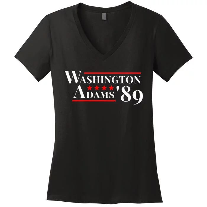 Washington Adams 1789 American Presidents Day Us History Women's V-Neck T-Shirt