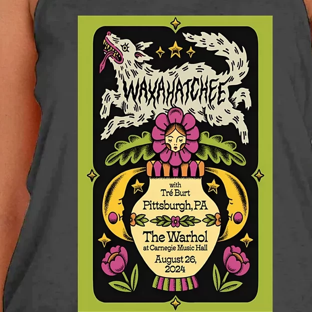 Waxahatchee August 26 2024 Carnegie Music Hall Pittsburgh Pa Poster Women's Knotted Racerback Tank