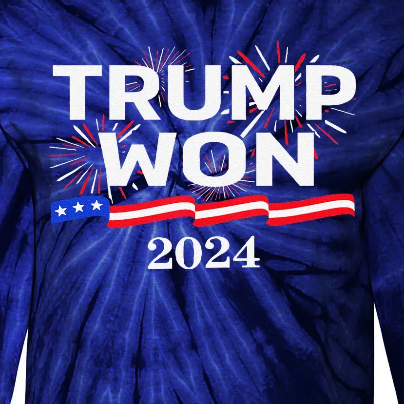 Won Again 2024 Trump Tie-Dye Long Sleeve Shirt