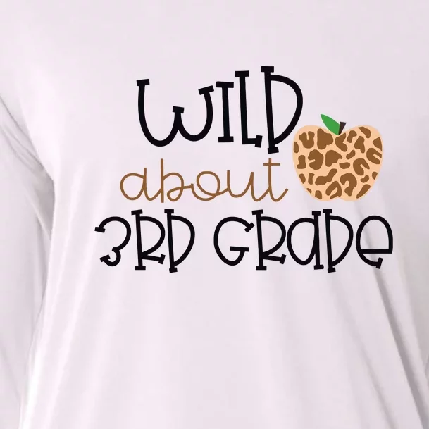 Wild About 3rd Grade Leopard School Grade Teacher Gift Cooling Performance Long Sleeve Crew