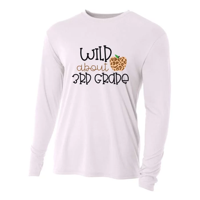 Wild About 3rd Grade Leopard School Grade Teacher Gift Cooling Performance Long Sleeve Crew