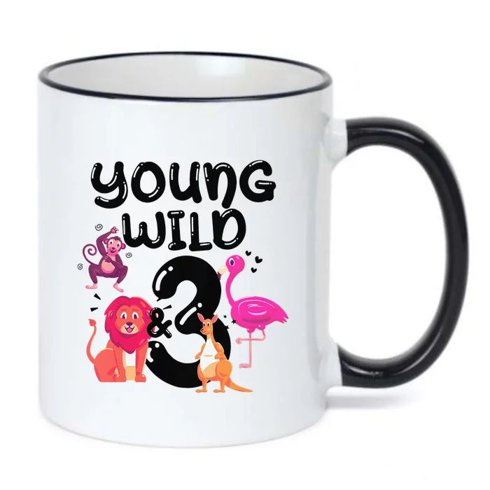 Wild And 3 3rd Birthday Safari Zoo Animal Jungle Cute Black Color Changing Mug