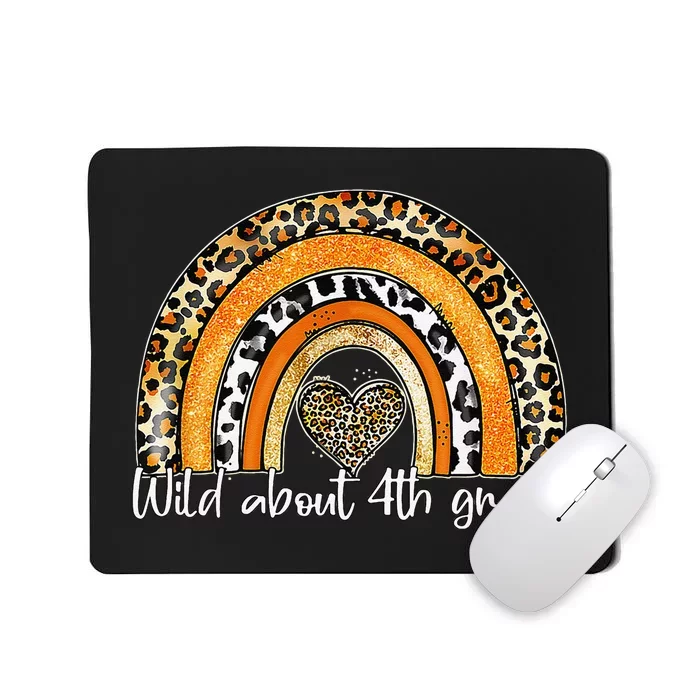 Wild About 4th Grade Leopard Back To School Teacher Student Mousepad