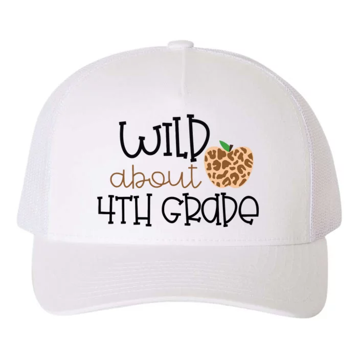 Wild About 4th Grade Leopard School Grade Teacher Gift Yupoong Adult 5-Panel Trucker Hat