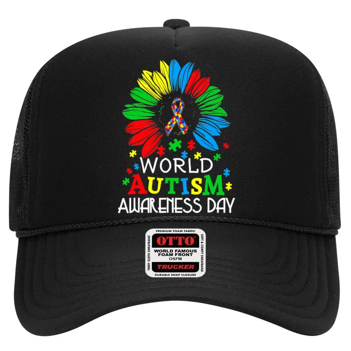 World Autism Awareness Day Gifts High Crown Mesh Trucker Hat