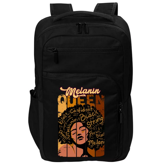 Wo African American Black Queen Afro Funny Gift Impact Tech Backpack